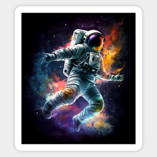 Astronaut dancing in space cosmos Sticker